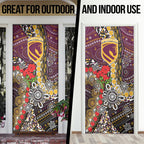 Brisbane Broncos ANZAC Day Door Cover Aboriginal Poppy Remembrance Rugby - Lest We Forget