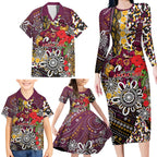Brisbane Broncos ANZAC Day Family Matching Long Sleeve Bodycon Dress and Hawaiian Shirt Aboriginal Poppy Remembrance Rugby - Lest We Forget