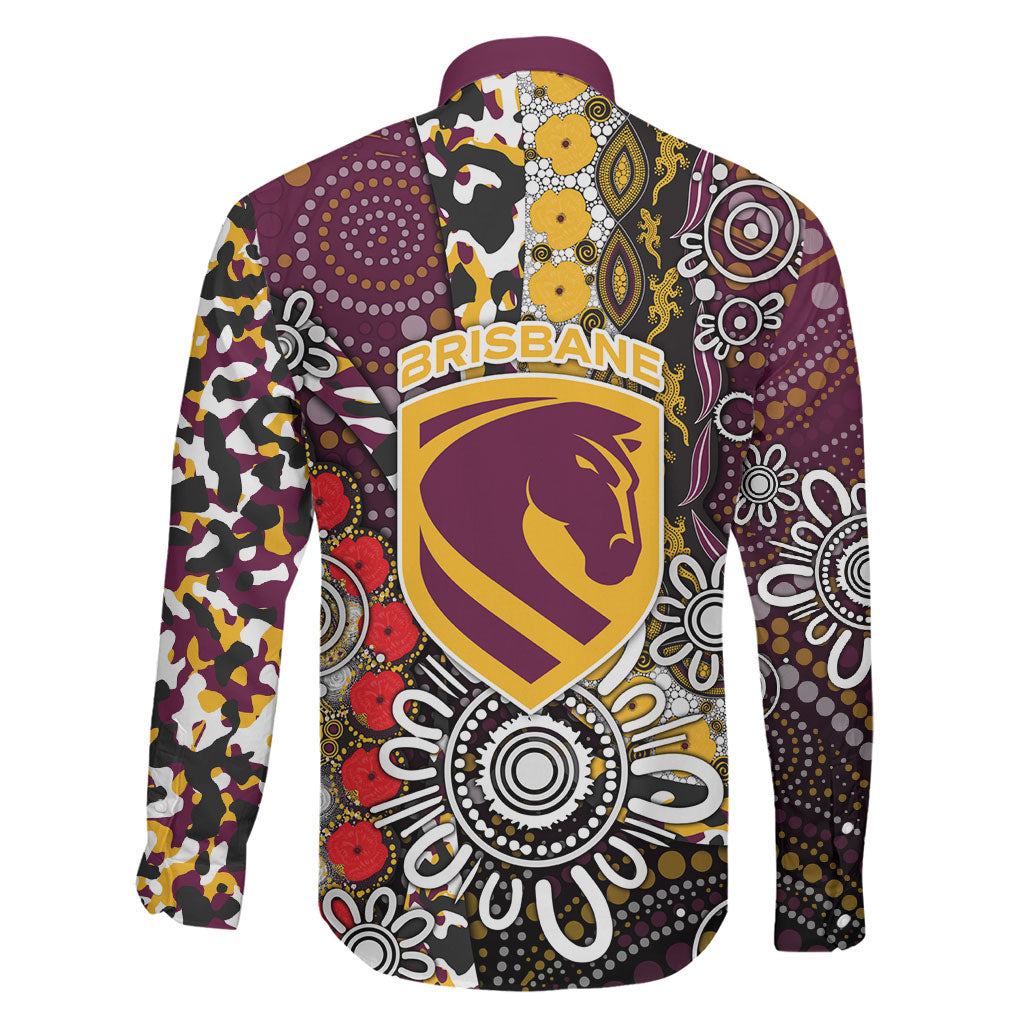Brisbane Broncos ANZAC Day Family Matching Mermaid Dress and Hawaiian Shirt Aboriginal Poppy Remembrance Rugby - Lest We Forget