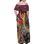Brisbane Broncos ANZAC Day Family Matching Off Shoulder Maxi Dress and Hawaiian Shirt Aboriginal Poppy Remembrance Rugby - Lest We Forget