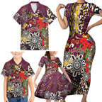 Brisbane Broncos ANZAC Day Family Matching Short Sleeve Bodycon Dress and Hawaiian Shirt Aboriginal Poppy Remembrance Rugby - Lest We Forget