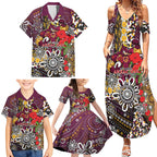Brisbane Broncos ANZAC Day Family Matching Summer Maxi Dress and Hawaiian Shirt Aboriginal Poppy Remembrance Rugby - Lest We Forget