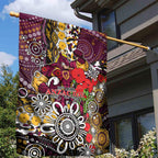 Brisbane Broncos ANZAC Day Garden Flag Aboriginal Poppy Remembrance Rugby - Lest We Forget