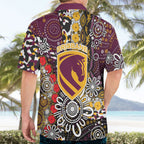 Brisbane Broncos ANZAC Day Hawaiian Shirt Aboriginal Poppy Remembrance Rugby - Lest We Forget