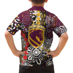 Brisbane Broncos ANZAC Day Hawaiian Shirt Aboriginal Poppy Remembrance Rugby - Lest We Forget