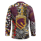 Brisbane Broncos ANZAC Day Hockey Jersey Aboriginal Poppy Remembrance Rugby - Lest We Forget
