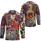 Brisbane Broncos ANZAC Day Hockey Jersey Aboriginal Poppy Remembrance Rugby - Lest We Forget