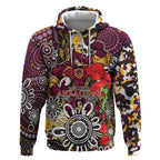 Brisbane Broncos ANZAC Day Hoodie Aboriginal Poppy Remembrance Rugby - Lest We Forget