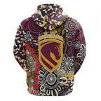 Brisbane Broncos ANZAC Day Hoodie Aboriginal Poppy Remembrance Rugby - Lest We Forget