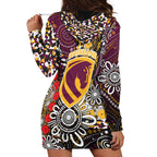 Brisbane Broncos ANZAC Day Hoodie Dress Aboriginal Poppy Remembrance Rugby - Lest We Forget
