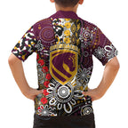 Brisbane Broncos ANZAC Day Kid Hawaiian Shirt Aboriginal Poppy Remembrance Rugby - Lest We Forget