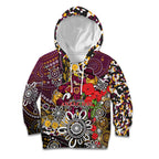 Brisbane Broncos ANZAC Day Kid Hoodie Aboriginal Poppy Remembrance Rugby - Lest We Forget