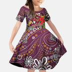 Brisbane Broncos ANZAC Day Kid Short Sleeve Dress Aboriginal Poppy Remembrance Rugby - Lest We Forget