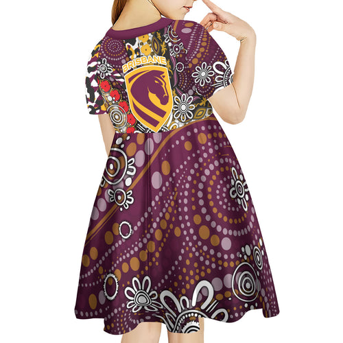 Brisbane Broncos ANZAC Day Kid Short Sleeve Dress Aboriginal Poppy Remembrance Rugby - Lest We Forget
