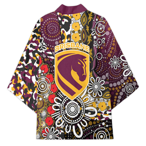 Brisbane Broncos ANZAC Day Kimono Aboriginal Poppy Remembrance Rugby - Lest We Forget