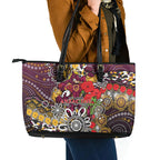 Brisbane Broncos ANZAC Day Leather Tote Bag Aboriginal Poppy Remembrance Rugby - Lest We Forget