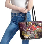 Brisbane Broncos ANZAC Day Leather Tote Bag Aboriginal Poppy Remembrance Rugby - Lest We Forget