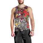 Brisbane Broncos ANZAC Day Men Tank Top Aboriginal Poppy Remembrance Rugby - Lest We Forget