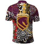 Brisbane Broncos ANZAC Day Polo Shirt Aboriginal Poppy Remembrance Rugby - Lest We Forget
