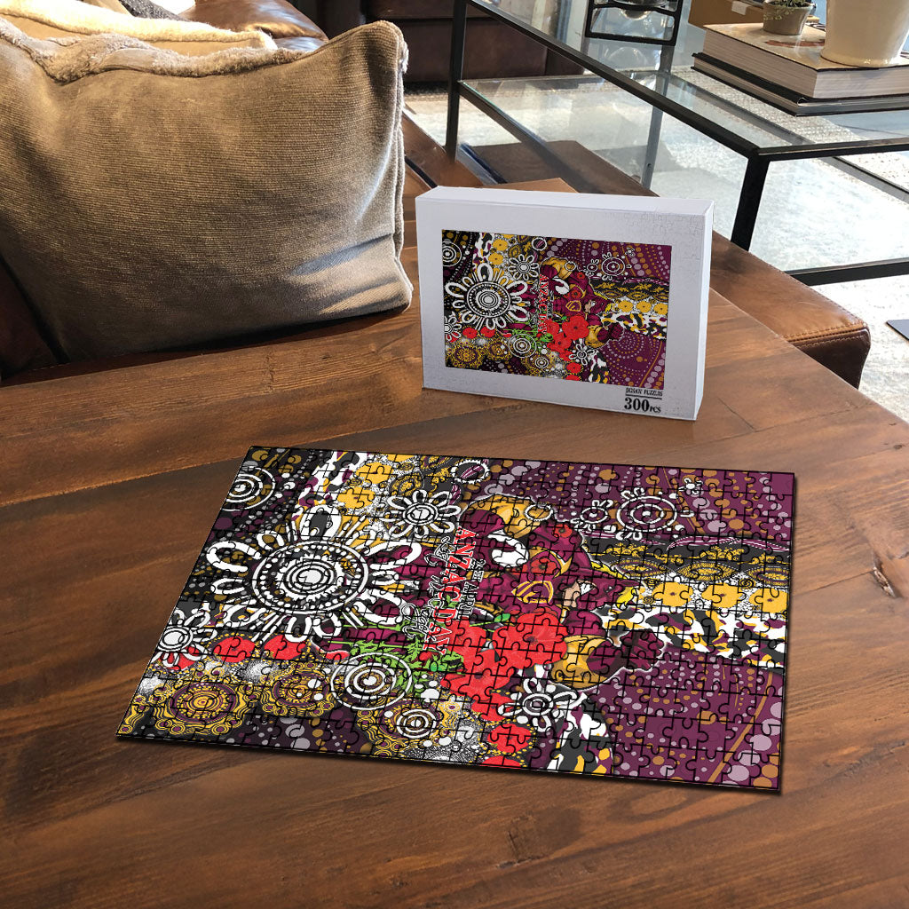 Brisbane Broncos ANZAC Day Puzzle Aboriginal Poppy Remembrance Rugby - Lest We Forget