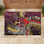 Brisbane Broncos ANZAC Day Rubber Doormat Aboriginal Poppy Remembrance Rugby - Lest We Forget