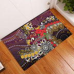 Brisbane Broncos ANZAC Day Rubber Doormat Aboriginal Poppy Remembrance Rugby - Lest We Forget