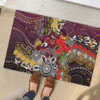Brisbane Broncos ANZAC Day Rubber Doormat Aboriginal Poppy Remembrance Rugby - Lest We Forget