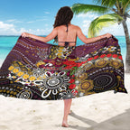 Brisbane Broncos ANZAC Day Sarong Aboriginal Poppy Remembrance Rugby - Lest We Forget