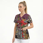 Brisbane Broncos ANZAC Day Scrub Top Aboriginal Poppy Remembrance Rugby - Lest We Forget