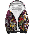 Brisbane Broncos ANZAC Day Sherpa Hoodie Aboriginal Poppy Remembrance Rugby - Lest We Forget