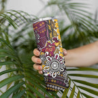 Brisbane Broncos ANZAC Day Skinny Tumbler Aboriginal Poppy Remembrance Rugby - Lest We Forget