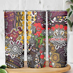 Brisbane Broncos ANZAC Day Skinny Tumbler Aboriginal Poppy Remembrance Rugby - Lest We Forget