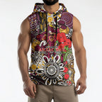 Brisbane Broncos ANZAC Day Sleeveless Hoodie Aboriginal Poppy Remembrance Rugby - Lest We Forget