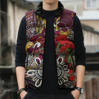 Brisbane Broncos ANZAC Day Sleeveless Puffer Jacket Aboriginal Poppy Remembrance Rugby - Lest We Forget
