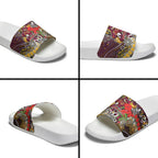 Brisbane Broncos ANZAC Day Slide Sandals Aboriginal Poppy Remembrance Rugby - Lest We Forget