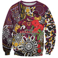 Brisbane Broncos ANZAC Day Sweatshirt Aboriginal Poppy Remembrance Rugby - Lest We Forget