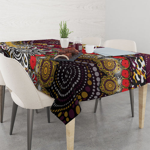 Brisbane Broncos ANZAC Day Tablecloth Aboriginal Poppy Remembrance Rugby - Lest We Forget