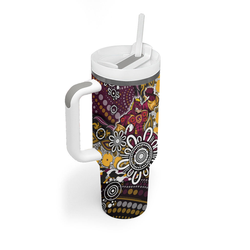 Brisbane Broncos ANZAC Day Tumbler With Handle Aboriginal Poppy Remembrance Rugby - Lest We Forget