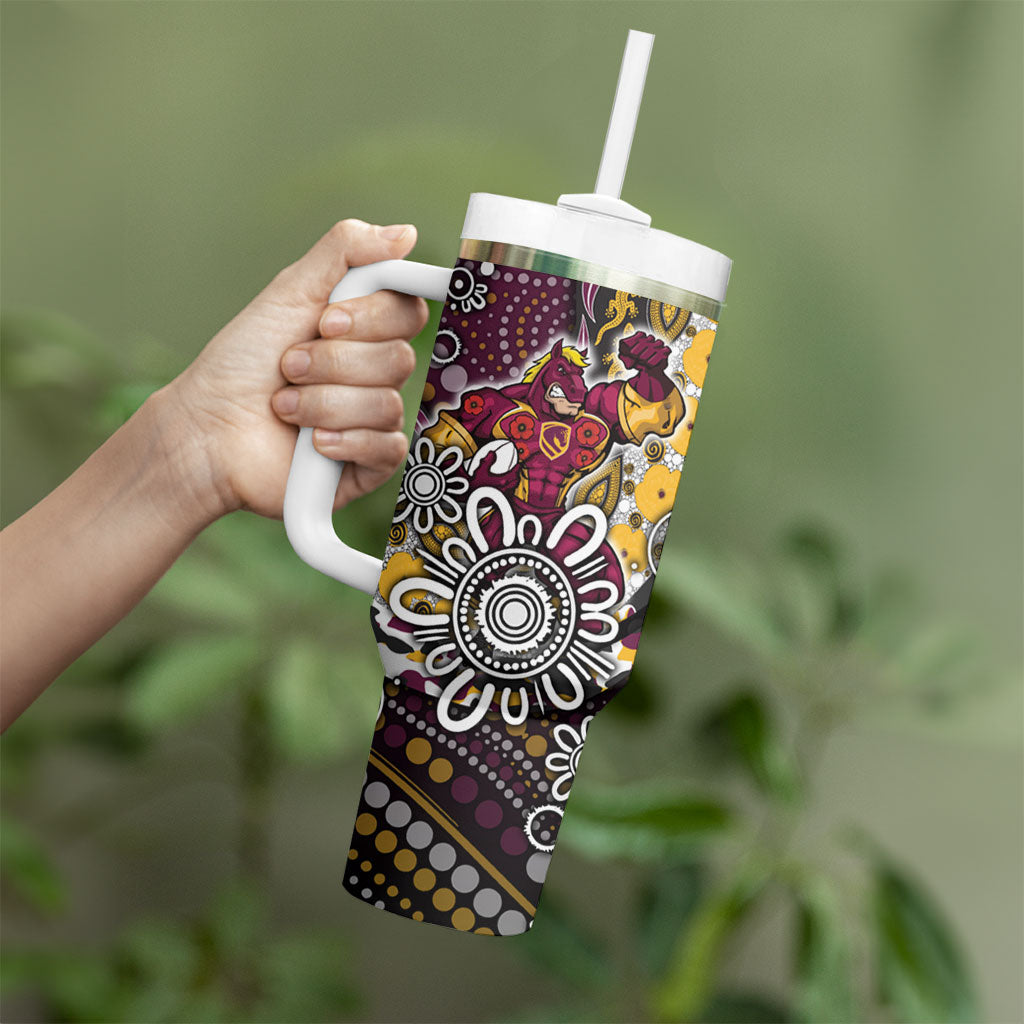 Brisbane Broncos ANZAC Day Tumbler With Handle Aboriginal Poppy Remembrance Rugby - Lest We Forget