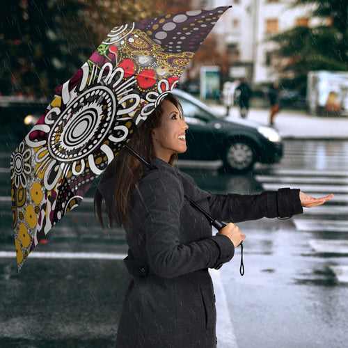 Brisbane Broncos ANZAC Day Umbrella Aboriginal Poppy Remembrance Rugby - Lest We Forget