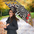 Brisbane Broncos ANZAC Day Umbrella Aboriginal Poppy Remembrance Rugby - Lest We Forget