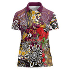Brisbane Broncos ANZAC Day Women Polo Shirt Aboriginal Poppy Remembrance Rugby - Lest We Forget