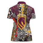 Brisbane Broncos ANZAC Day Women Polo Shirt Aboriginal Poppy Remembrance Rugby - Lest We Forget