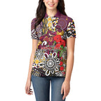Brisbane Broncos ANZAC Day Women Polo Shirt Aboriginal Poppy Remembrance Rugby - Lest We Forget