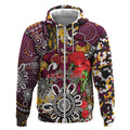 Brisbane Broncos ANZAC Day Zip Hoodie Aboriginal Poppy Remembrance Rugby - Lest We Forget