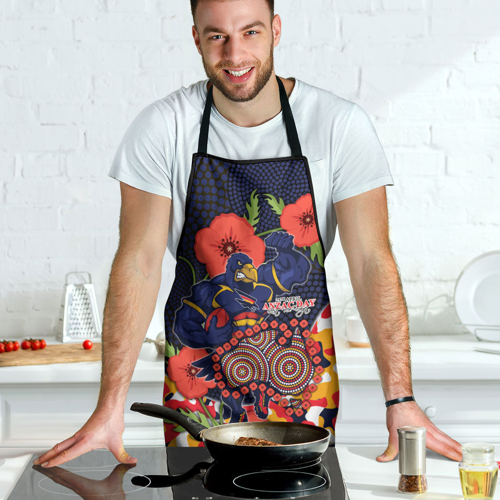 Adelaide Crows ANZAC Day Tribute Apron Indigenous Dot Art Poppy Remembrance Football Warrior