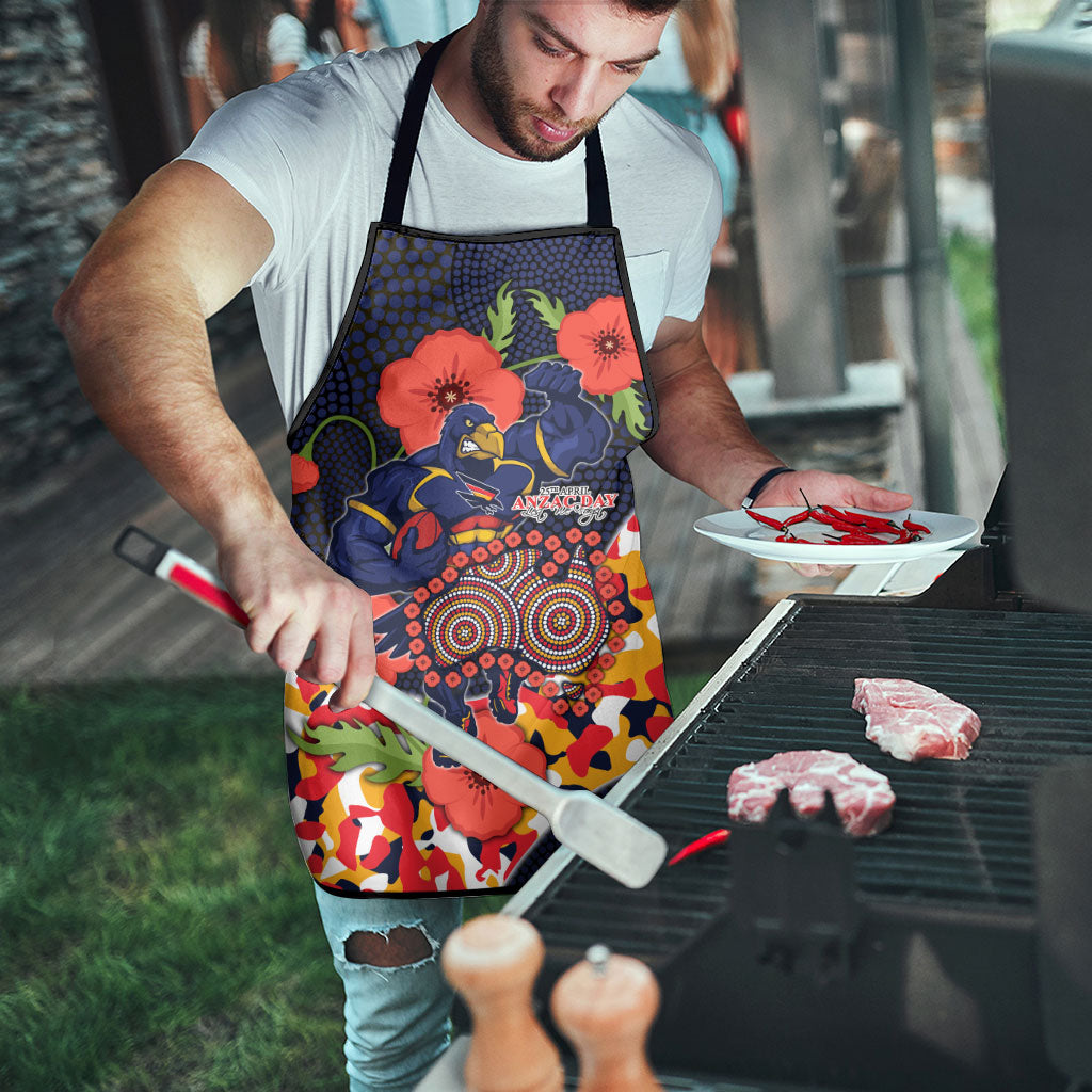 Adelaide Crows ANZAC Day Tribute Apron Indigenous Dot Art Poppy Remembrance Football Warrior