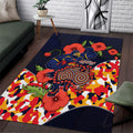Adelaide Crows ANZAC Day Tribute Area Rug Indigenous Dot Art Poppy Remembrance Football Warrior