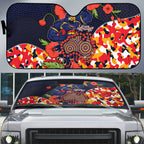 Adelaide Crows ANZAC Day Tribute Auto Sun Shade Indigenous Dot Art Poppy Remembrance Football Warrior