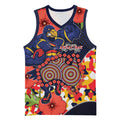 Adelaide Crows ANZAC Day Tribute Basketball Jersey Indigenous Dot Art Poppy Remembrance Football Warrior